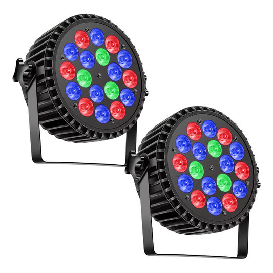 Pack X2 Luces De Fiesta Led Rgb Luz De Discoteca 18 Led Luz