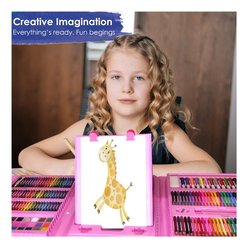 Set De Arte Maleta De Lápices 208pcs Para Colorear Crayones