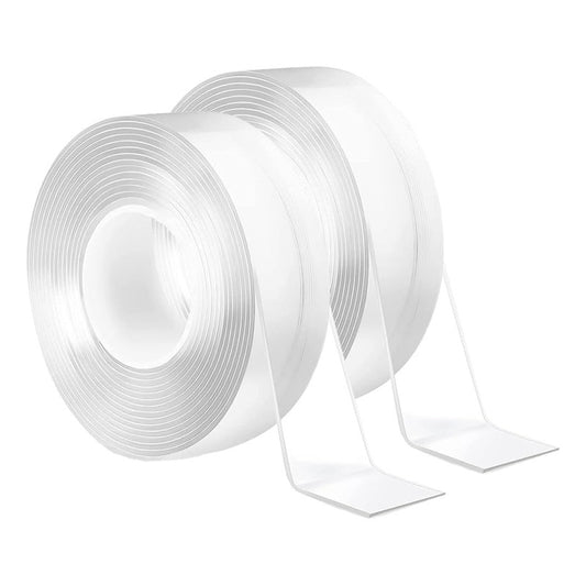 Pack X2 Cinta Doble Contacto Cinta Doble Faz Cinta Magica 5m Color Transparente