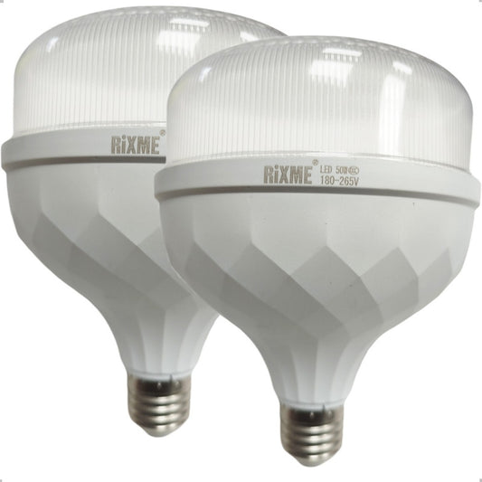 Pack X2 Ampolletas Led Luz Fría E27 Ampolleta Led 50w