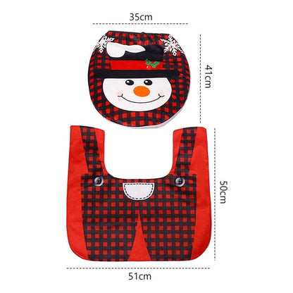 Set Fundas Para Baño De Navidad 2 Piezas Fundas Navideñas