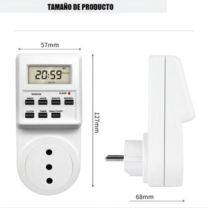 Enchufe Timer Digital Programable Temporizado 24h Timer Enchufe Digital 230v 3500w Arcashopping Enchufe Digital Enchufe Programable Temporizador Dimmer 24hrs Enchufe Inteligente