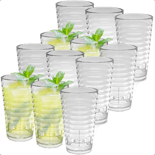 Set 12 Vasos De Vidrio Vaso Vidrio Jugo Juego De Vasos 350ml