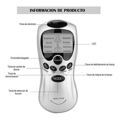 Electrofisico Maquina Electroestimulador Tens 8 Electrodos