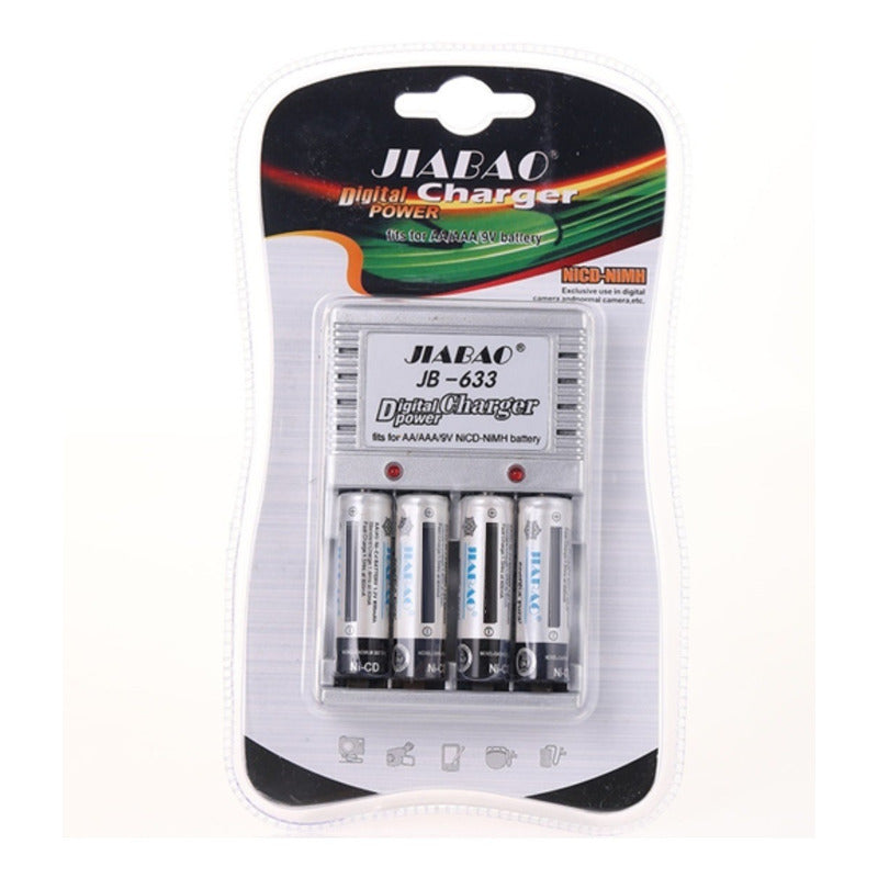 Pilas Aa Recargables Cargador Pilas Aa Cargador + 4 Pilas Aa