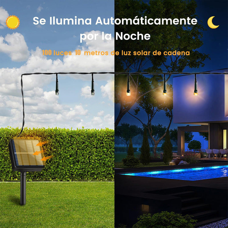 Pack X2 Luces Navideñas Solares Luces Led Solar Luces Navida