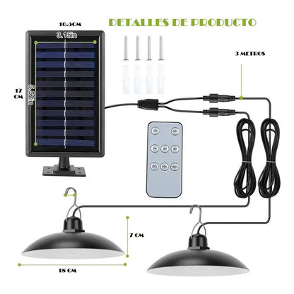 Lampara Led Solar Colgante Con Control 90w Cobertizo De Luz