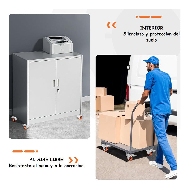 Pack X6 Rueda 4 Pulgadas Rueda Con Freno Doble Rueda Multius
