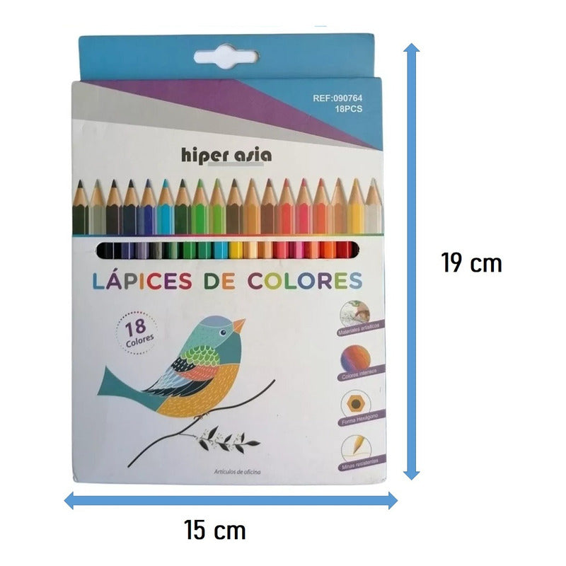 Set 18 Lapices De Colores Lapices De Dibujo Lápiz De Madera