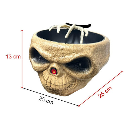 Bowl Dulces Calavera Halloween Mano De Huesos Movimiento