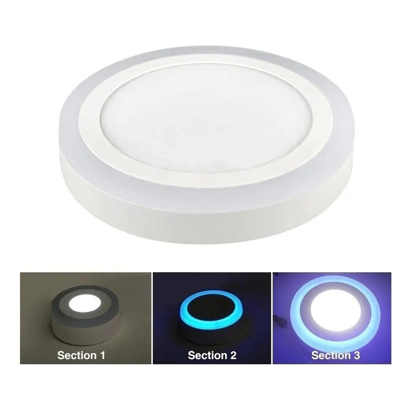 Plafon Led Plafon Techo Focos Led Interior 12+4w Blanco Azul
