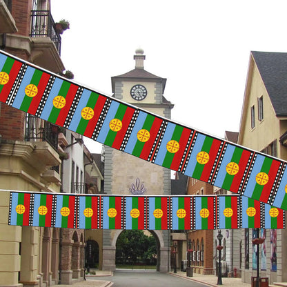 Pack X3 Guirnalda Bandera Mapuche Decoración Fiestas Patrias