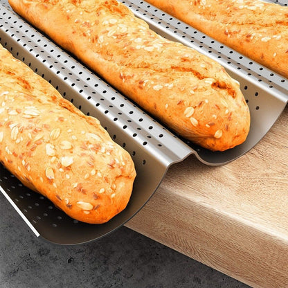 Molde Perforado Antiadherente Para Pan Francés Pan Baguette