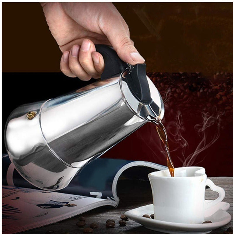 Cafetera Italiana Inoxidable Cafetera Espresso 4 Tazas Coffe