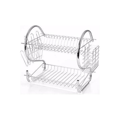 Unex  Wl264 4a Secaplatos Escurridor Escurre Plato Cromado 2 Piso Bandeja Plateado