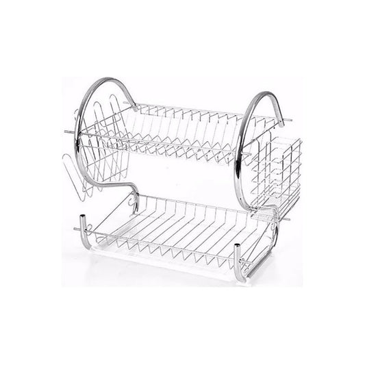 Unex  Wl264 4a Secaplatos Escurridor Escurre Plato Cromado 2 Piso Bandeja Plateado