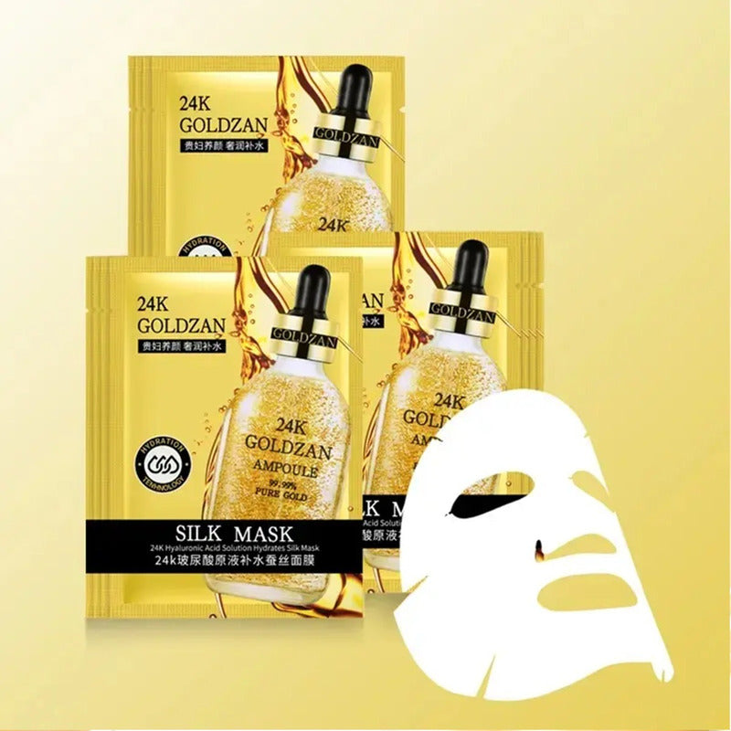 Pack 10 Mascarillas Faciales Mascarillas Hidratantes Oro 24k