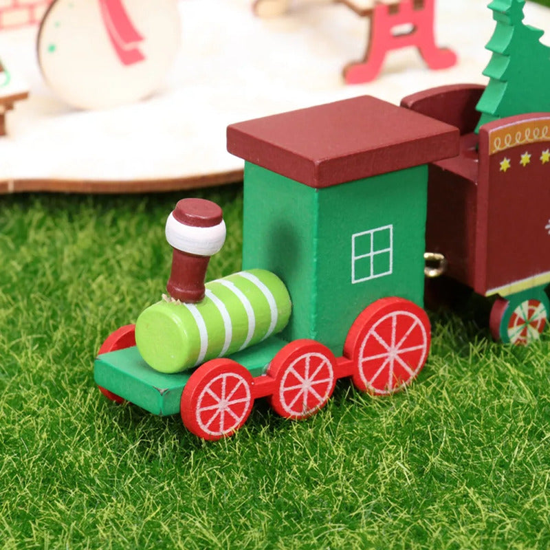 Tren Madera Adornos Navideños Decoración Hogar Navidad Regal