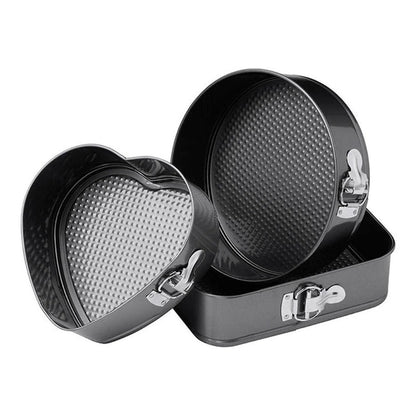 Set 3 Molde De Corazon Desmontable Antiadherente Torta Pan