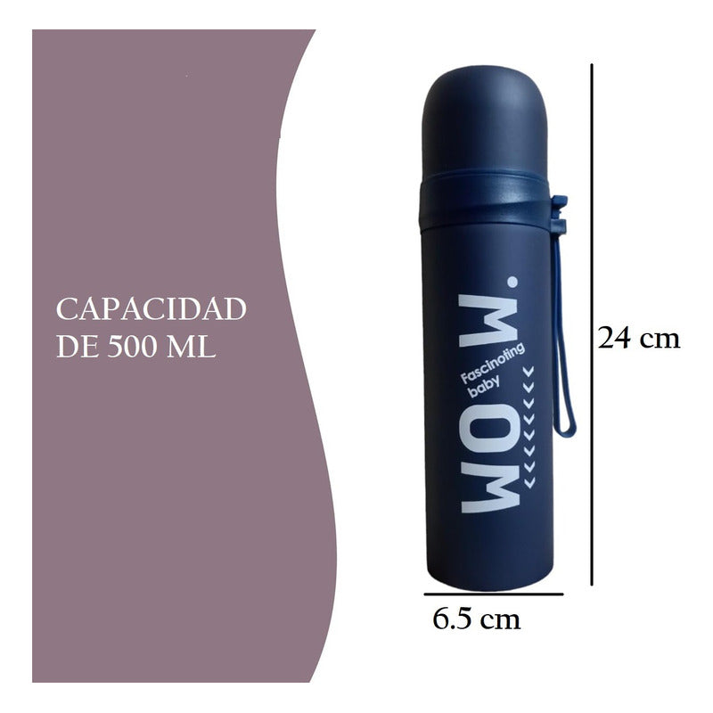 Termo Botella Agua Caliente Fria Cafe Invierno 500ml Acero