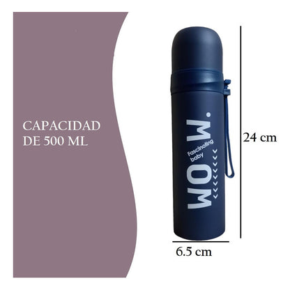 Termo Botella Agua Caliente Fria Cafe Invierno 500ml Acero