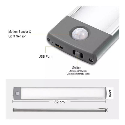 Barra Con Sensor Movimiento Lámpara Armario Luz Led Con Sensor Movimiento Barra Closet Baño Cocina Arcashopping Aplique Con Luz Led Lampara Usb Lampara Armario Con Sensor