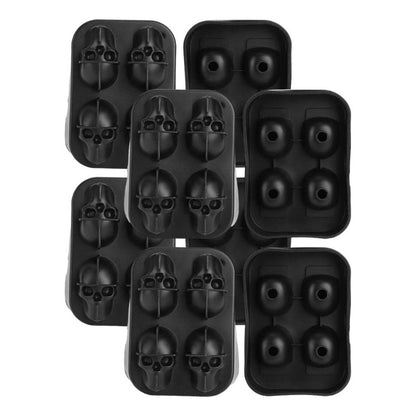 Pack X4 Cubetera Hielo Silicona Calavera Molde Hielo Flexibl