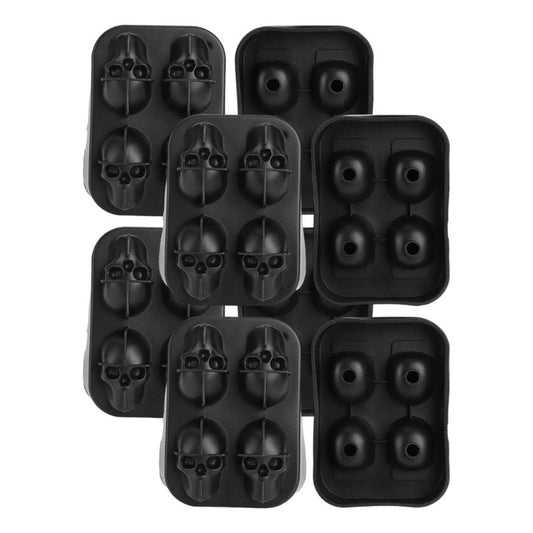 Pack X4 Cubetera Hielo Silicona Calavera Molde Hielo Flexibl