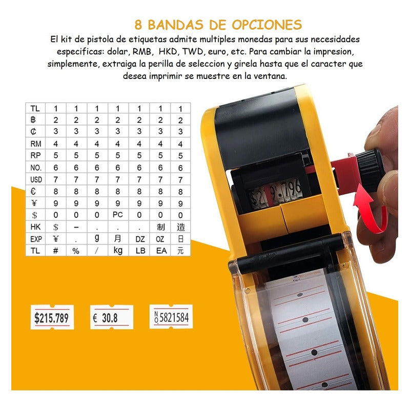 Maquina Etiquetadora De Precio Pistola Etiquetas 8 Dígitos