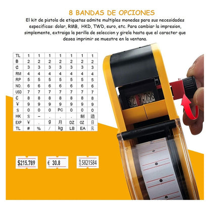 Maquina Etiquetadora De Precio Pistola Etiquetas 8 Dígitos