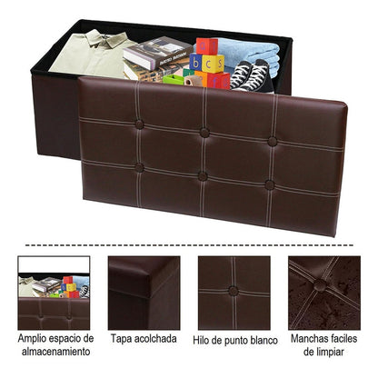 Puff Organizador Taburete Plegable Banco Organizador Baúl