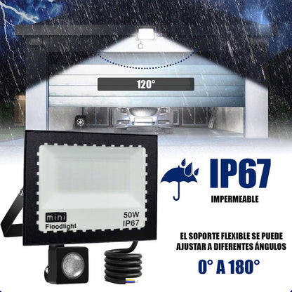 Reflector Foco Led Sensor Movimiento Proyector Focos Led 50w Arcashopping Luminaria Led Exterior Focos Led 50 Watts Foco Led Sensor Movimiento Hogar Iluminacion De Exterior Foco Led 50w