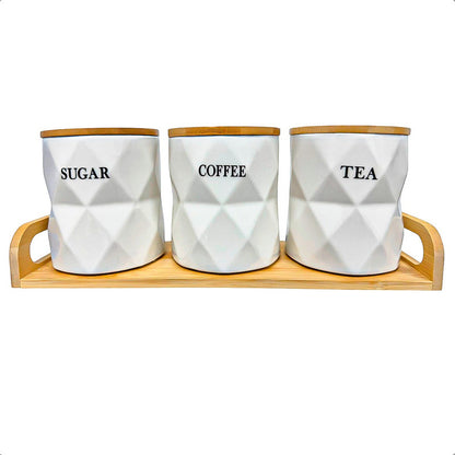 Set 3 Contenedores Hermeticos Frascos Hermeticos Ceramica