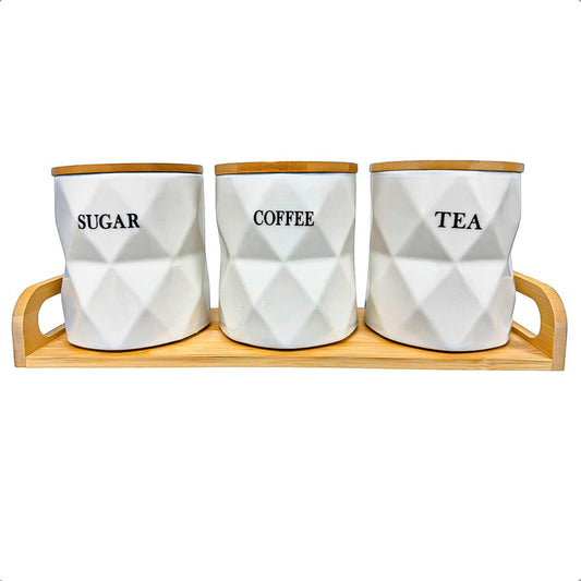 Set 3 Contenedores Hermeticos Frascos Hermeticos Ceramica