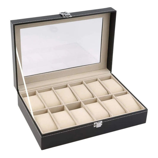 Caja Organizador De Relojes Estuche Exhibidor De Reloj 12pza