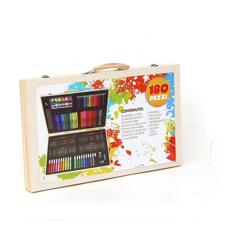 Set Arte Y Dibujo 180 Piezas Maletín De Pintura Lápices