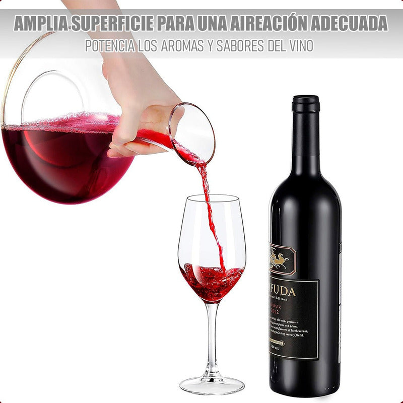 Decantador De Vino Jarra De Vidrio 1.2 Litros Aireador