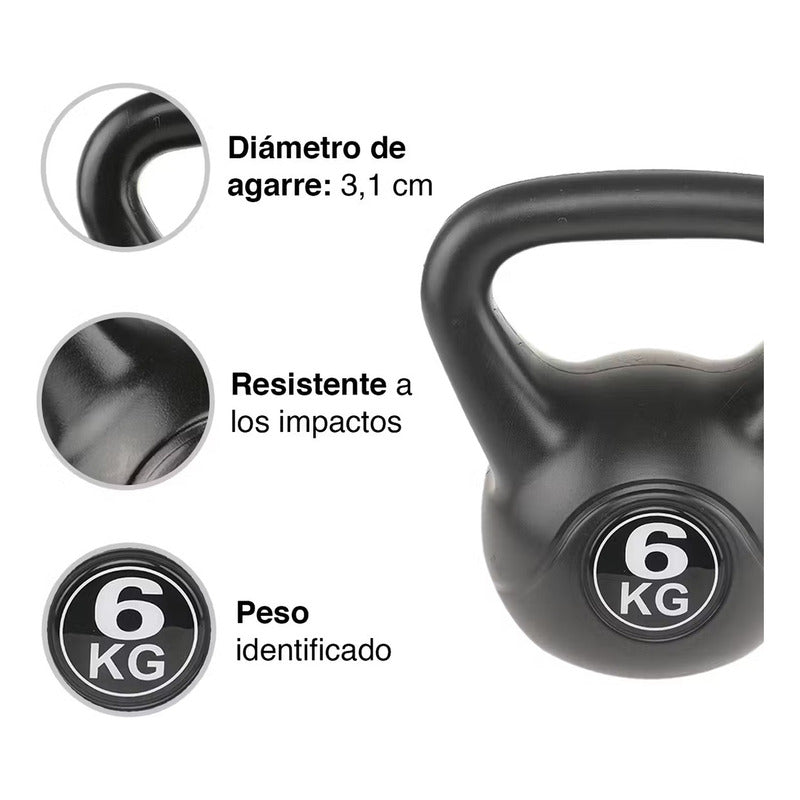 Pesa Rusa 6kg Pesa Kettlebell Mancuerna Ejercicio Crossfit