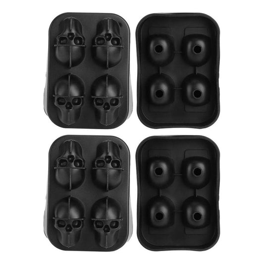 Pack X2 Cubetera Hielo Silicona Calavera Molde Hielo Flexibl
