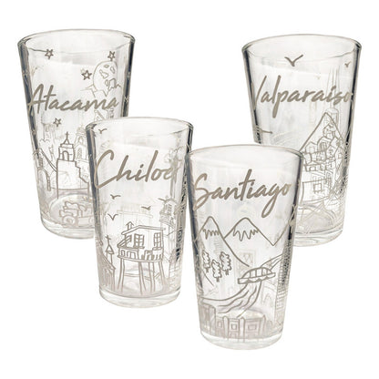 Set 4 Vasos De Vidrio Vasos Vidrio Jugo Juego De Vasos Chile Arcashopping Vasos Shoperos Vasos Postres Vasos Cerveceros Vasos Con Diseño Vasos Chilenos