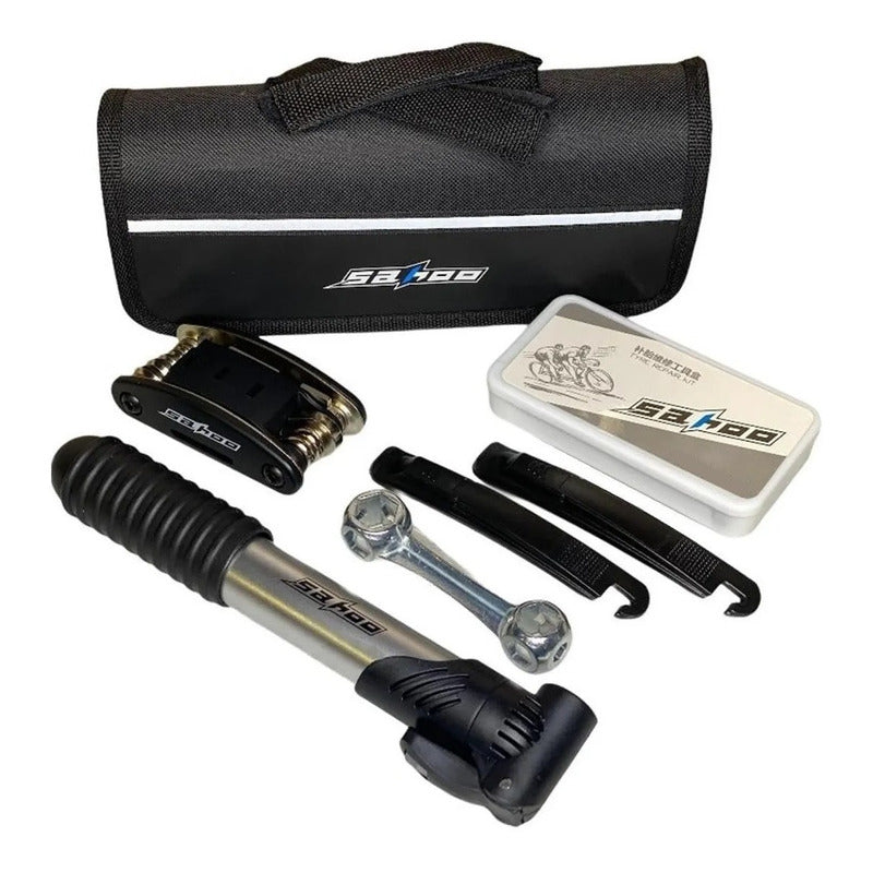 Kit Completo Para Bicicletas Bombin Set Parches Herramientas