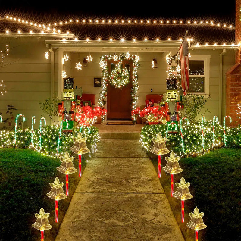 Pack X10 Luces Navideñas Solares Campana Calida Pack Luces Navidad Exterior Solares X10 Pack X10 Estaca Navieña Campana Calida Arcashopping Pack X10 Luces Navideñas Estacas Solares Luces Navidad Solar