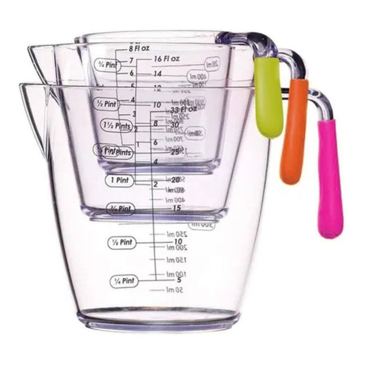 Set 3 Tazas Medidoras Vasos Medidores Jarra De Medir Taza