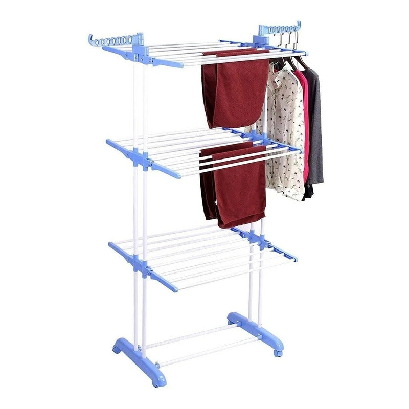 Tendederos Ropa Plegable Secador De Ropa Plegable Arcashopping Tendedero Secador Ropa Portatil Con Rueda 3 Niveles Tendedero De Ropa Metalico Secador De Ropa Vertical