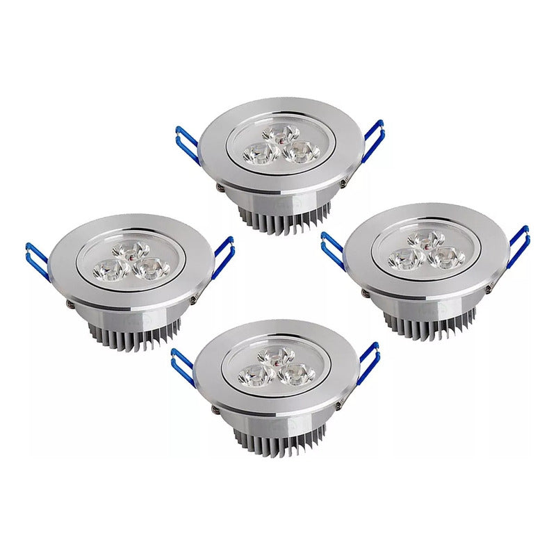 Pack Ampolletas X4 Embutidos Focos Led 3w X4 Luminaria Pack X4 Foco Led Embutido Luminaria Led 3w Focos Embutidos Arcashopping