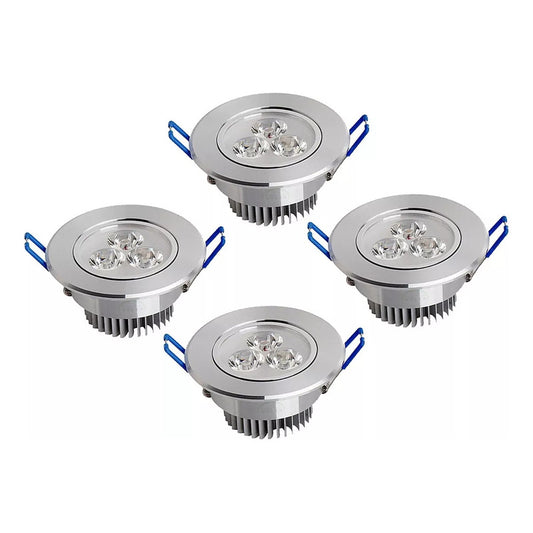 Pack Ampolletas X4 Embutidos Focos Led 3w X4 Luminaria Pack X4 Foco Led Embutido Luminaria Led 3w Focos Embutidos Arcashopping