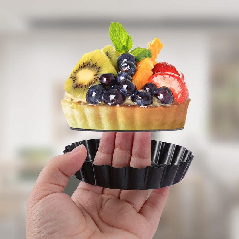 Pack X12 Moldes Mini Tartaleta Individual Desmontable Tarta
