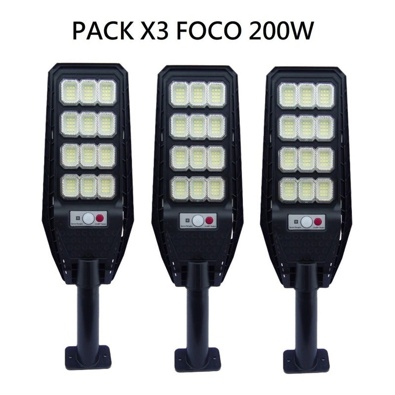 Pack X3 Foco Solar 200w Focos Solares Led Foco Solar Potente