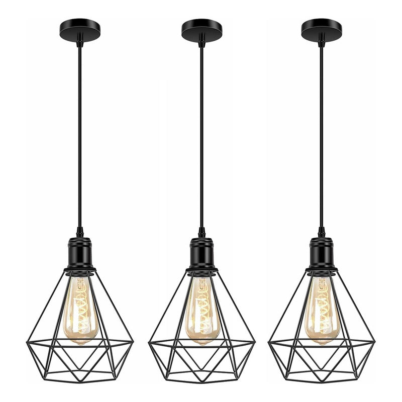 Pack X3 Lámparas Colgantes Vintage Lampara Living Comedor