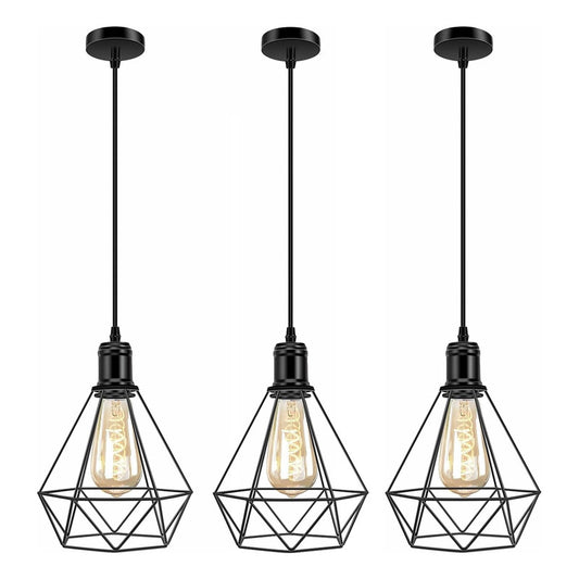 Pack X3 Lámparas Colgantes Vintage Lampara Living Comedor
